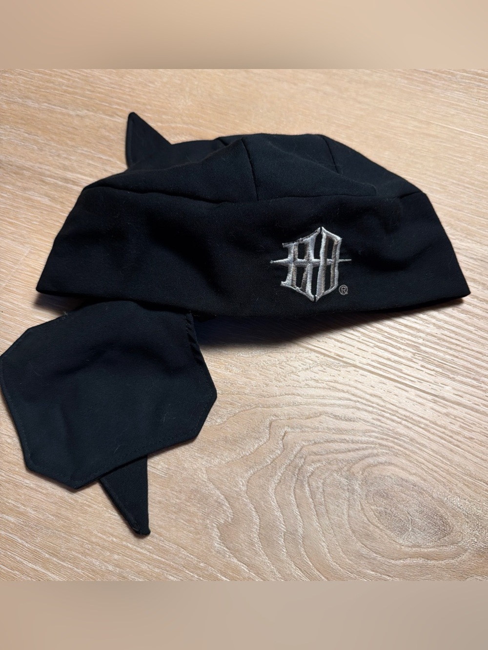 Vintage Harley Davidson Black Silver Embroidered Monogram HD Durag Skull Cap